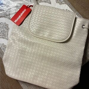 Montana West Ivory Woven Backpack